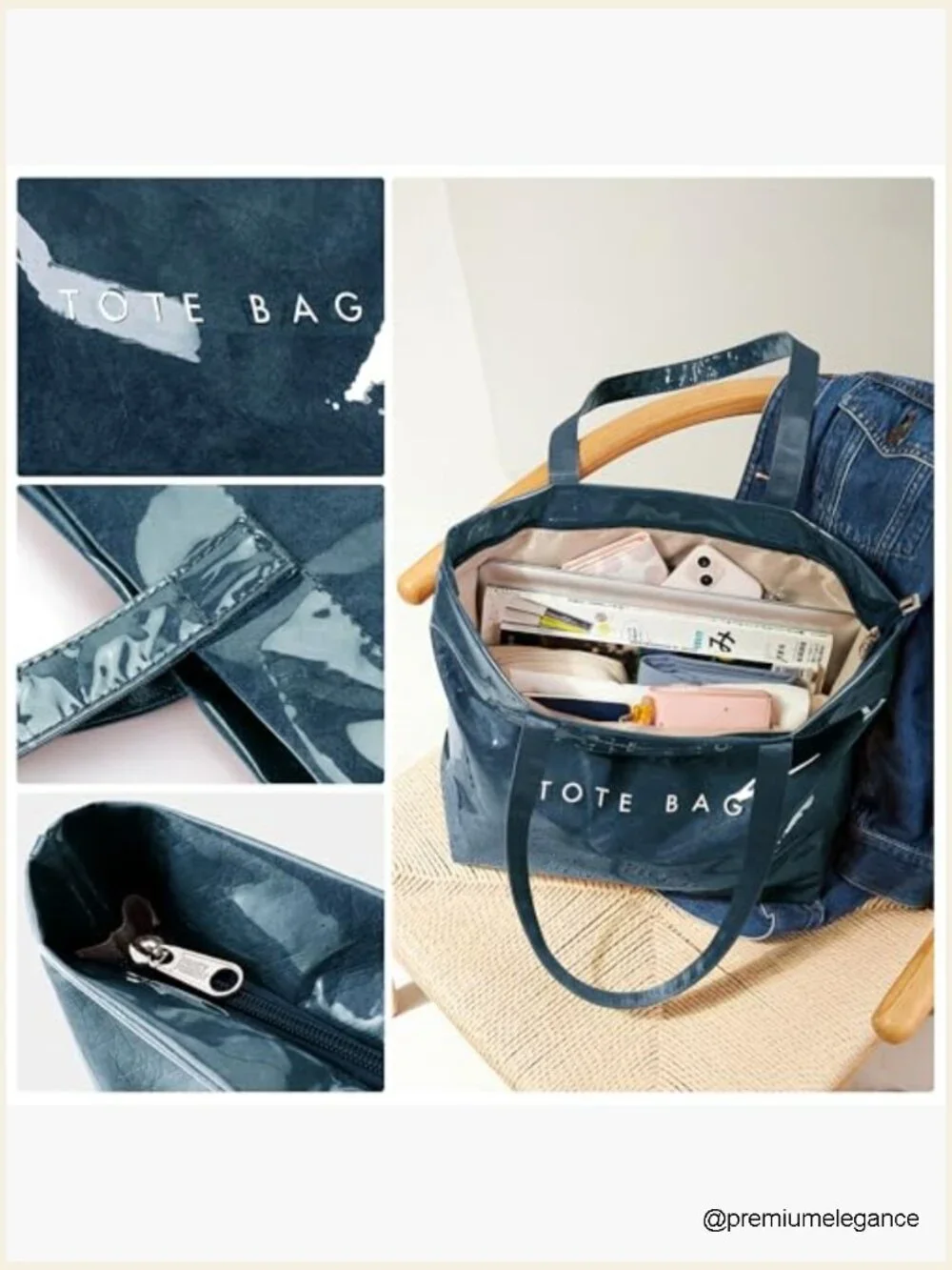 Clear TPU Tote Bag - Large Hobo Shoulder Bag for Travel Shopping Work